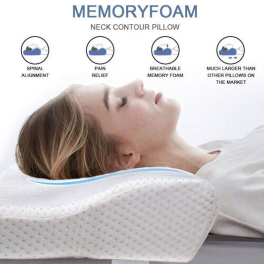 Cervical Memory Foam Neck Pillow, 2 in 1 Ergonomic Contoured Support Pillow