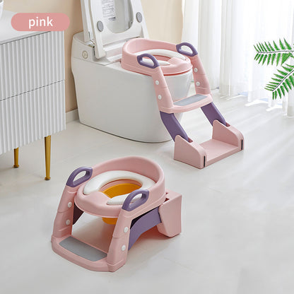 Foldable Children's Toilet Seat with Step – Baby & Toddler Potty Training Seat for Boys & Girls, Non-Slip, Adjustable Toddler Toilet Trainer