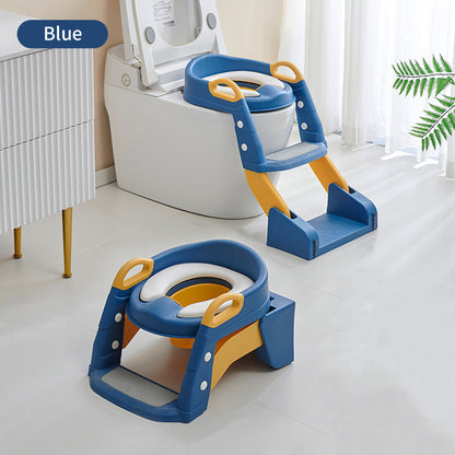 Foldable Children's Toilet Seat with Step – Baby & Toddler Potty Training Seat for Boys & Girls, Non-Slip, Adjustable Toddler Toilet Trainer